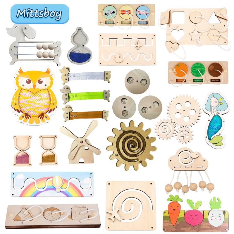 Montessori Busy Board DIY Education Toy Puzzle Montessori Busy Board DIY Education Toy Puzzle